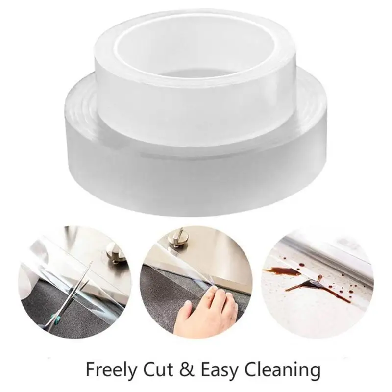 

Kitchen Sink Tape Waterproof Mildew-proof Bathroom Transparent Adhesive Tape Durable Self-Adhesive Pool Water Rubber Strip