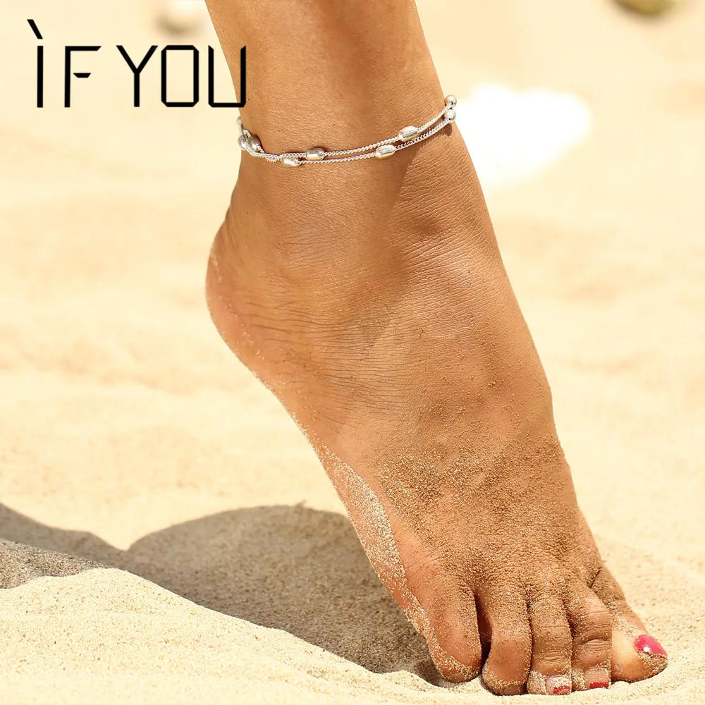 IF YOU Trendy Silver Color Anklet For Women Ankle Leg Foot Leisure