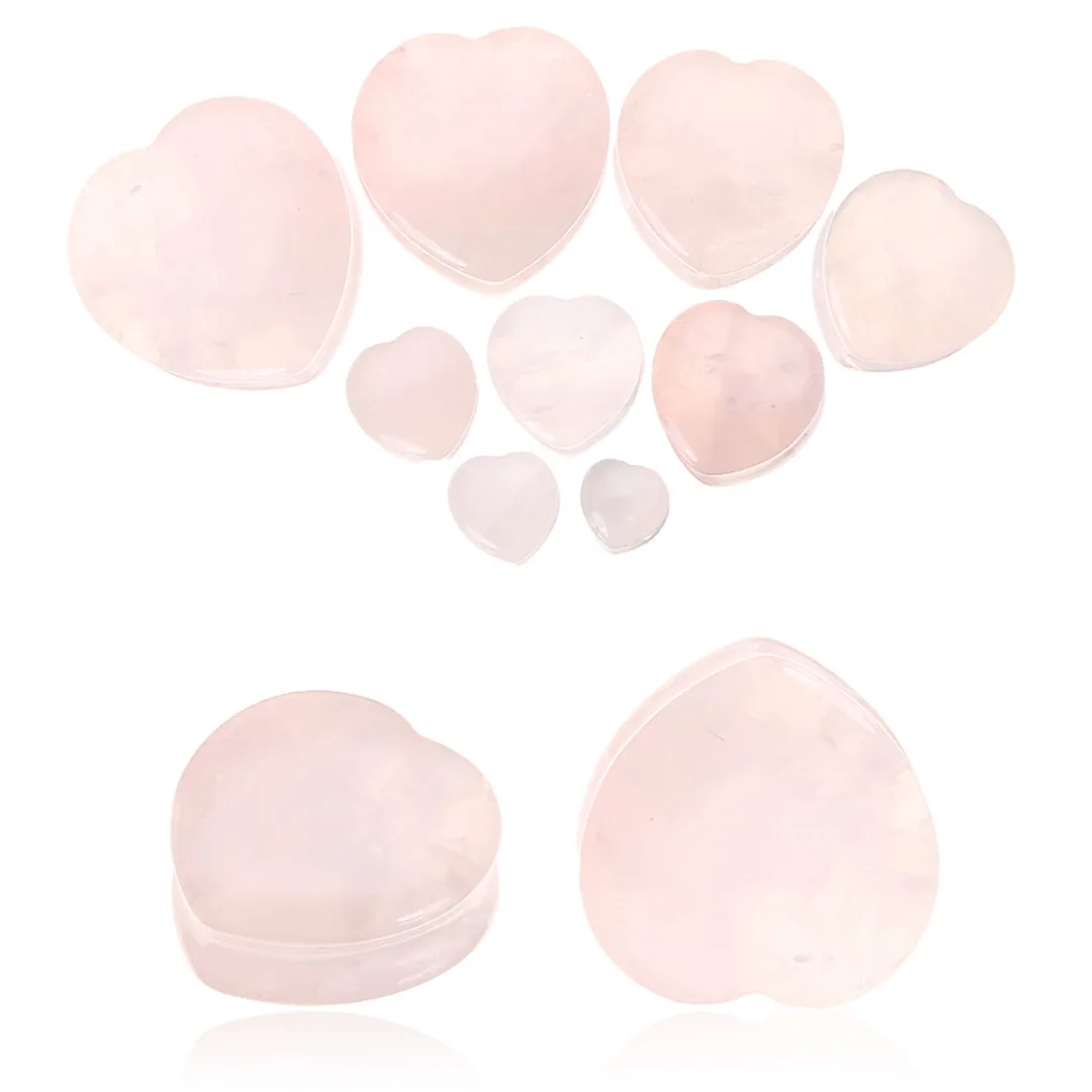1 Pair Shellhard Heart Shaped Stone Ear Plug Fashion Flesh Tunnel Ear Expander Stretcher For Women Femme Jewelry