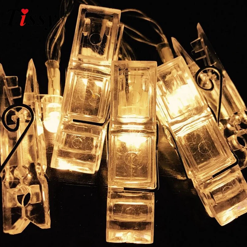 

2M Photo Clip Led String Led Garland Fairy Lights Battery Operated For Home Christmas Birthday Party Supplies Wedding Decoration