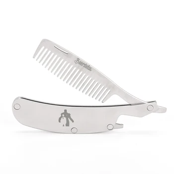 

Folding Moustache & Beard Comb Foldable Stainless Steel Beard Shaping Brush Potable Men's Beard Styling Comb Tool Hair Trimmer