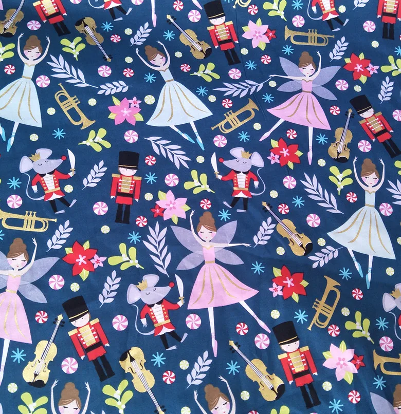 50x110cm ballet The Nutcracker Child cotton fabric for Tissue Kids
