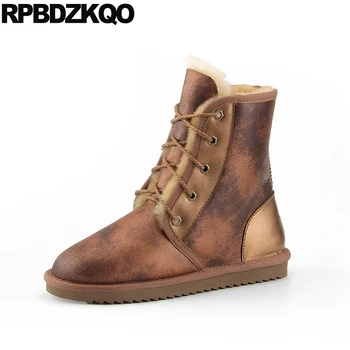 

luxury snow fur lined shoes sheepskin winter ankle men real leather australian boots plus size suede high quality waterproof