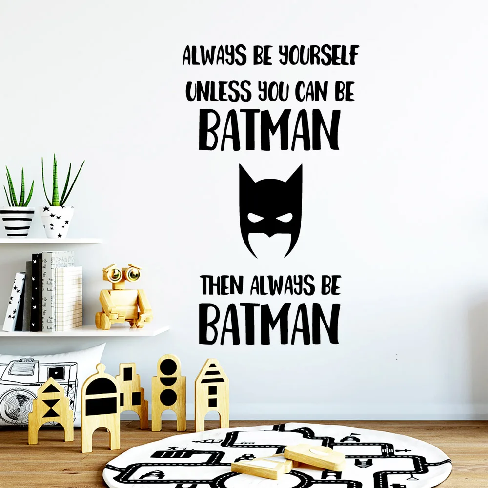 

Hot Batman Self Adhesive Vinyl Waterproof Wall Art Decal For Baby Kids Rooms Decor Decoration Accessories Murals