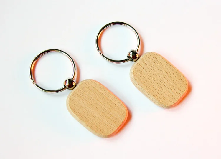 

Wholesale NEW 200pcs Blank Rounded Rectangle Wooden Key Chain Promotion Carving Key ID Engrave Gift 1.6'' -Free Shipping