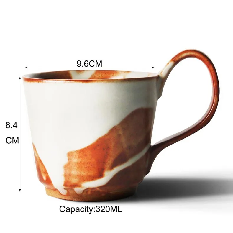 320 мл ручная работа грубая керамика кофейная чашка с ручкой Япония-стиль керамическая чашка для чая кофе молоко кружка для воды послеобеденный чай чашки