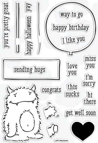 

MONSTER HUGS Transparent Clear Silicone Stamp/Seal for DIY scrapbooking/photo album Decorative clear stamp M1195