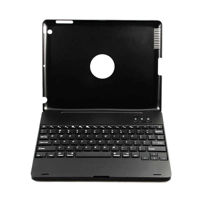 Для iPad2/3/4 роскошный Беспроводной Bluetooth 3,0 клавиатура Резервное копирование встроенный Батарея чехол откидная крышка с подставкой для iPad 2/3/4+ подарок - Цвет: Black