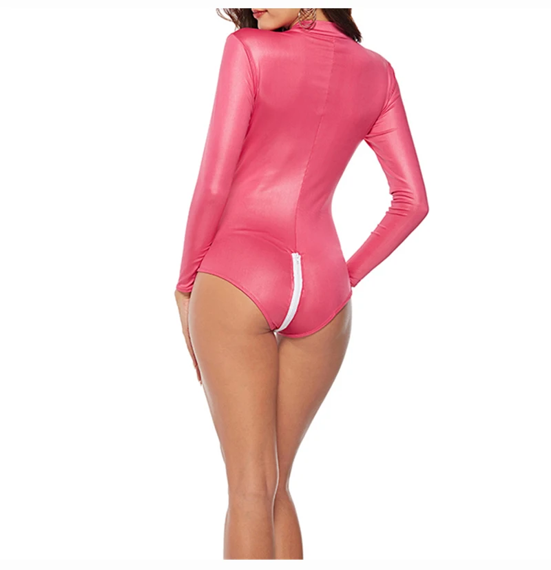 2019 New Sexy Latex Bodysuits Hot PVC Latex Patent Leather Catsuit Metal Zipper Nightclub Pole Dancing Costumes S-4XL (5)