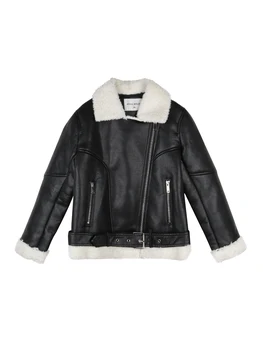

Heavy duty faux leather Jacket with Sherpa lining