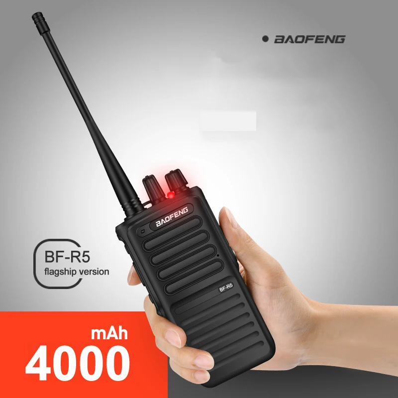 New Baofeng BF-R5 Professional Walkie Talkie 6W Power Portable Ham Two Way Radio UHF 400-480MHz PTT For Hunting 2PCS New Baofeng BF-R5 Professional Walkie Talkie 6W Power Portable Ham Two Way Radio UHF 400-480MHz PTT For Hunting 2PCS