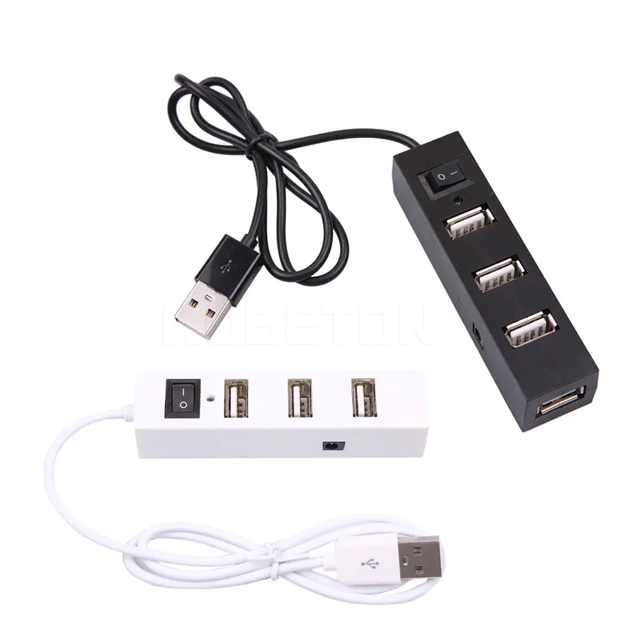 

kebidu Mini USB 2.0 Hub 4 Ports Splitter Hub Adapter High Speed with on/off Switch for Macbook Air Tablet for PC Computer Laptop