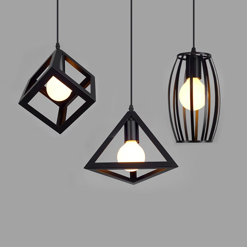 

Modern Pendant Light Cage Design Vintage Led Lamp Bulb E27 Industrial Loft Pendant Lamp for Dining Room Restaurant Bar Counter