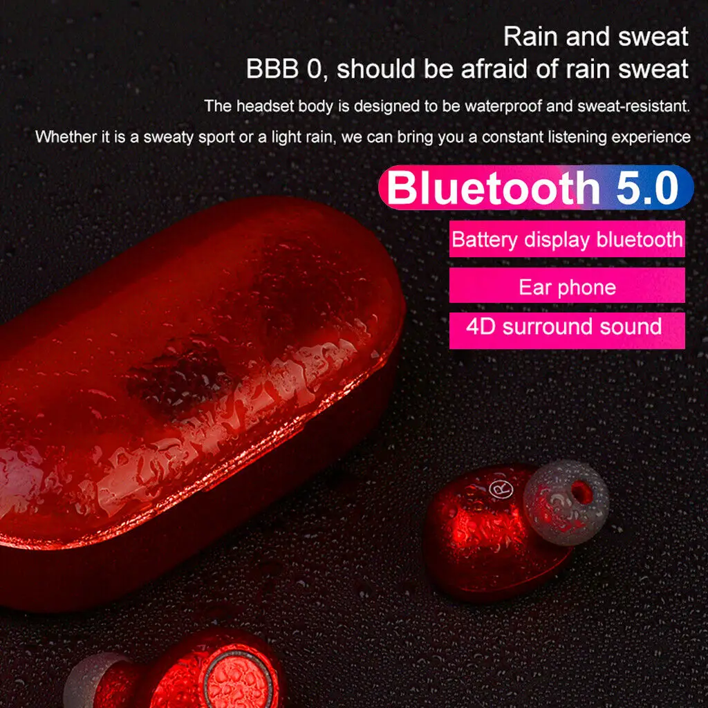 

Mini TWS True Wireless In-Ear 3D Stereo Bluetooth V5.0 Earphones Earbuds Headset in-ear