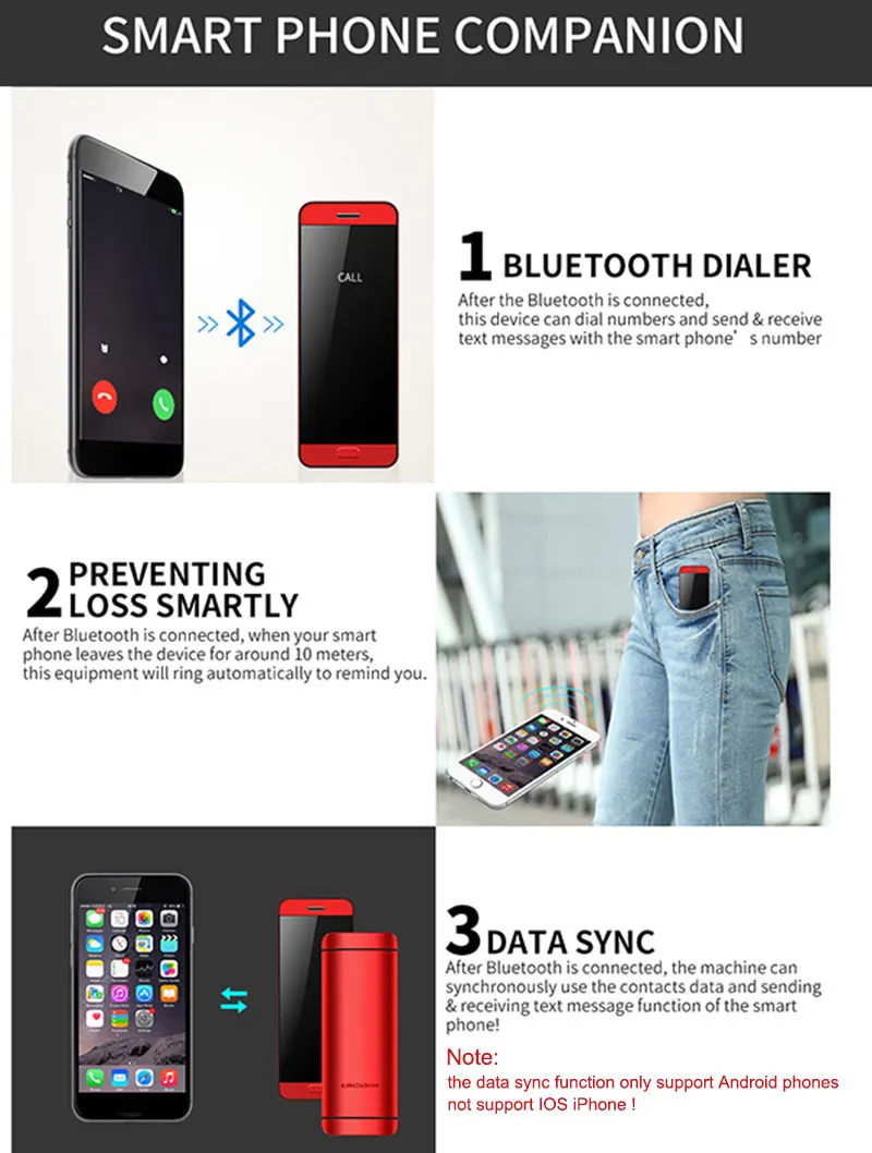 Ultrathin Card Smart Phone Student Lady Mobilephone 1.54 inch Touch Mini Cellphone MP3 MP4 Music Playing Bluetooth Dialer (1)