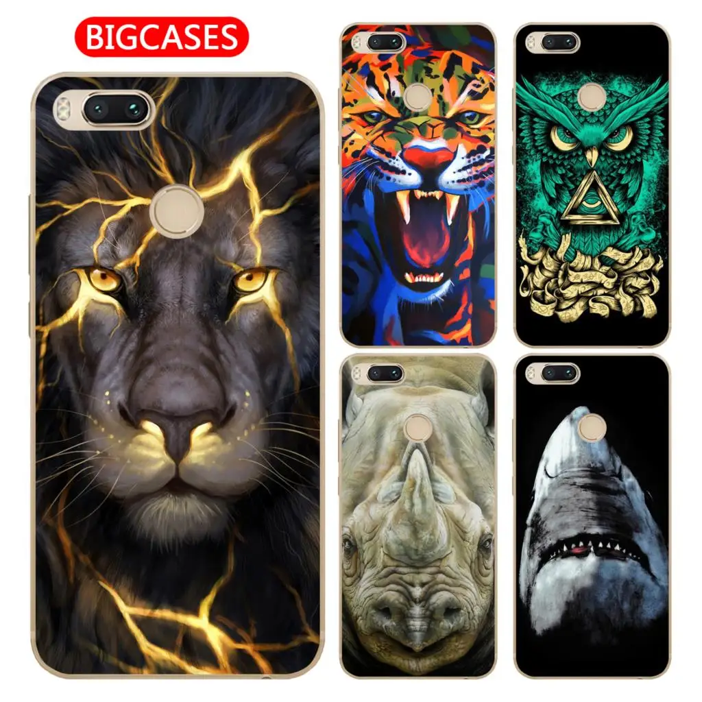For Xiaomi Mi A1 5X Case Cover 5.5&quot Soft TPU Silicone popular Cool Lion Tiger Wolf Shark Owl Leopard Gorilla Painted Phone |