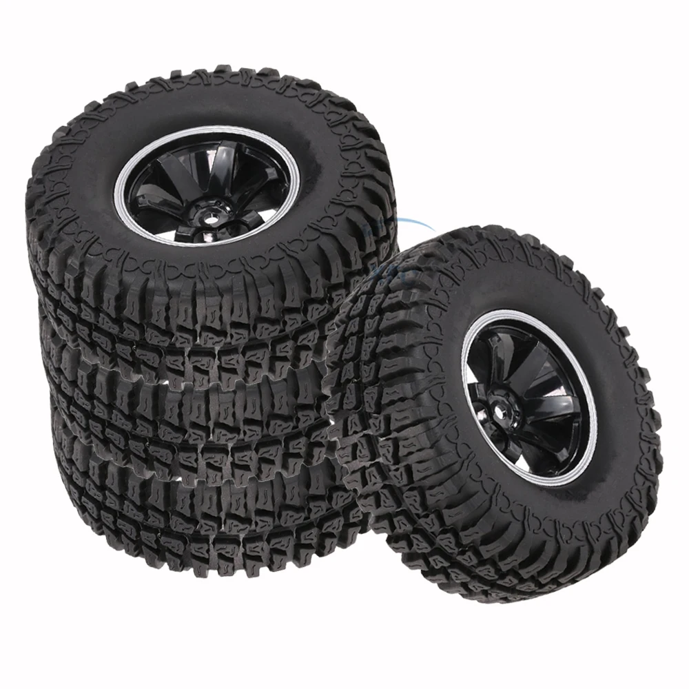 4pcs 1.9 inch RC Car Wheel Rims & Weel Tire Tyre For 1/10 RC4WD D90 Tamiya CC01 Axial SCX10