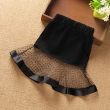 Новинка года; летняя одежда для девочек; юбки для девочек из сетчатой пряжи в стиле пэчворк; детская одежда с кружевным низом для девочек; брюки; черно-белая юбка для девочек