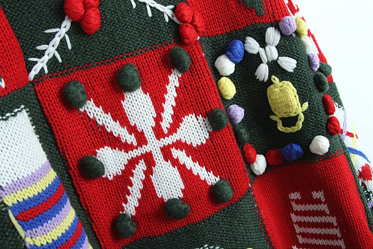 Женские свитера с круглым вырезом, вязаные пуловеры, Рождественский свитер, зимний Повседневный свободный уличная одежда, зеленый свитер с принтом снежинки