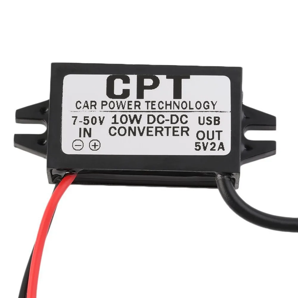 DC 7 50V до 5V 2A USB Женский понижающий преобразователь регулятор водонепроницаемый