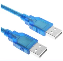 USB 2.0 Type A Male to Type A Male 1.5m Extension Data Sync Cord Cable Blue Copper material Copy data lines