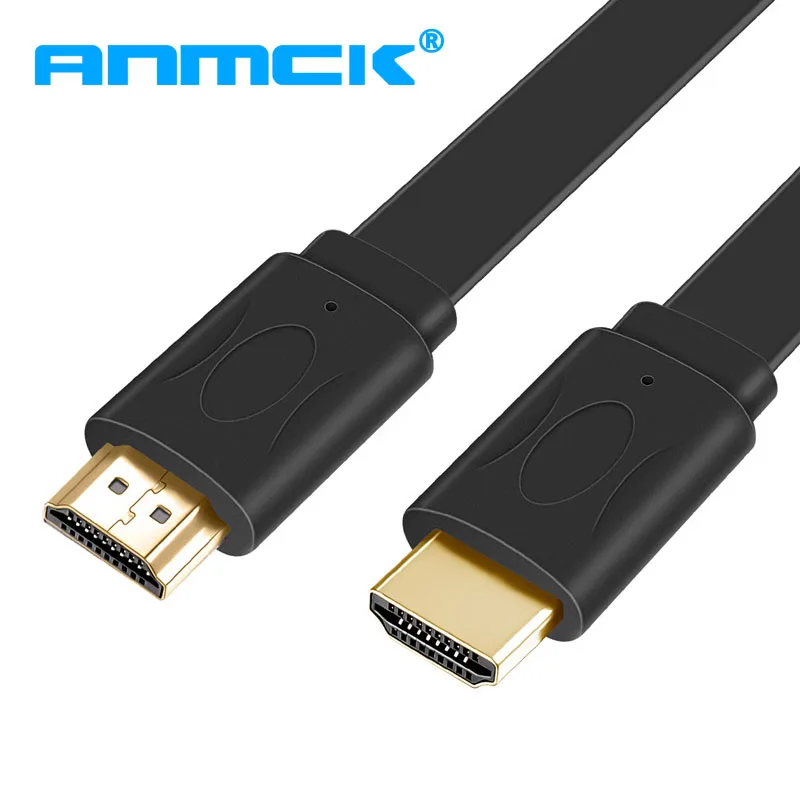 HDMI Cable Flat 1M 1.5M 3M 3M 5M 10M 15M Gold Plated Plug Male Male 1.4 Version Flat line HD