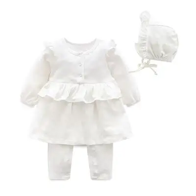 Г. Весенняя одежда для маленьких девочек вечерние платья принцессы белого и розового цвета на день рождения, импортная одежда для малышей хлопковый комбинезон для маленьких девочек - Цвет: white