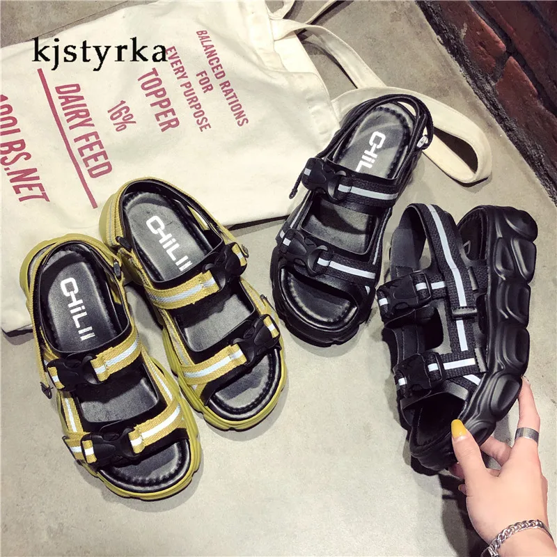 Kjstyrka/2019 г. женские модные летние спортивные сандалии разноцветные лаконичные