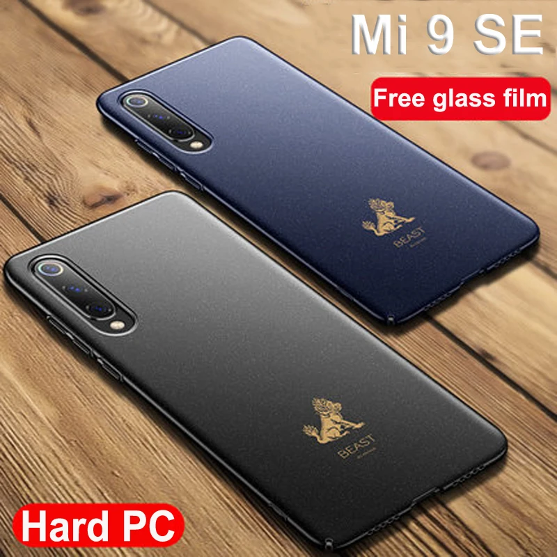

For xiaomi mi 9 SE case dragon beast lion pattern Hard PC Frosted cover For xiaomi mi9 SE Protective cases Mi9SE back coque
