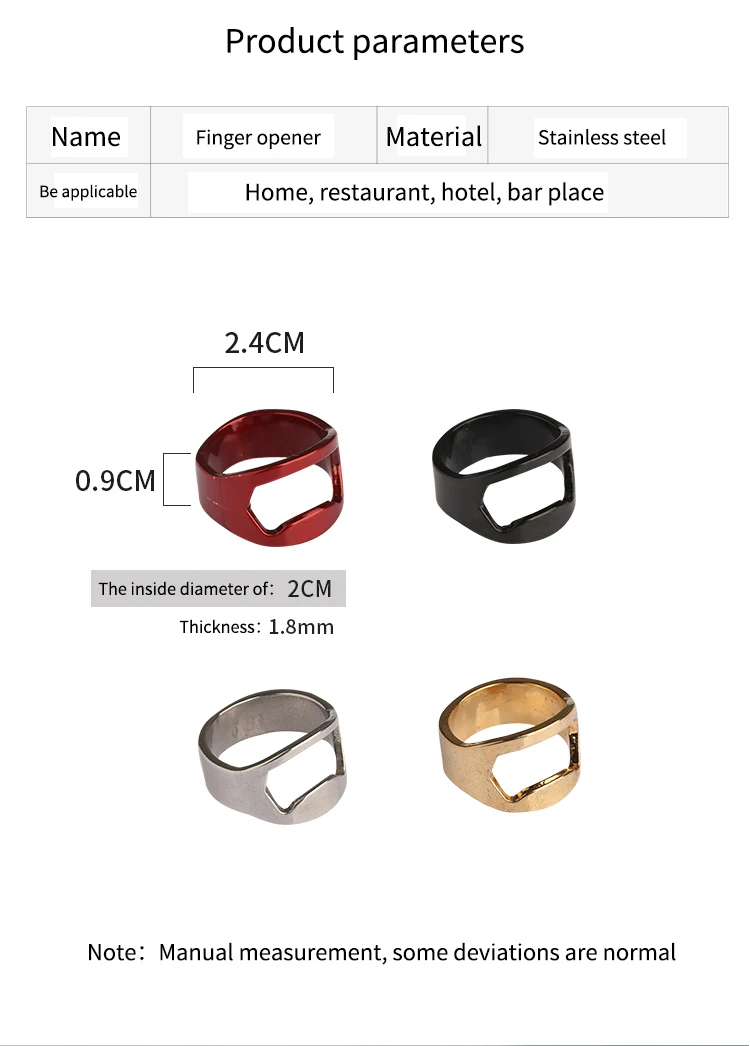Нержавеющая сталь креативные открывалки для пива палец кольцо-форма пивная бутылка открывалка универсальные кухонные барные инструменты