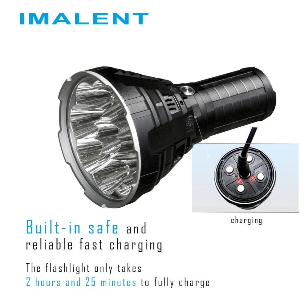 IMALENT R90C прожектор 9* CREE XHP35 HI LEDs max 20000 ручной фонарь длиной 1679 м с аккумулятором