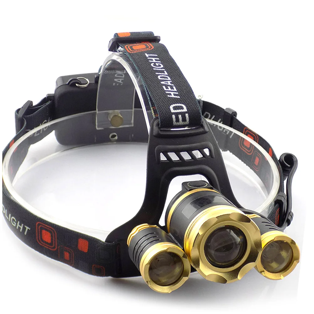 Powerful T6+2R2 Led Headlamp Flashlight Zoomable Focus