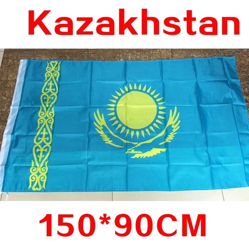 Buy 2017 The KZ Kazakhstan Flag Polyester Flag 5*3 FT