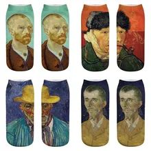 3D принт Ван Гог забавные носки креативный арт абстрактная живопись маслом носки женские с закрытым носком Meias Femme Harajuku ботильоны Sokken