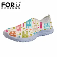 FORUDESIGNS/Детская пирамидка с героями мультфильмов; женская дышащая сетчатая обувь на плоской подошве; летние кроссовки для женщин; Повседневная прогулочная обувь