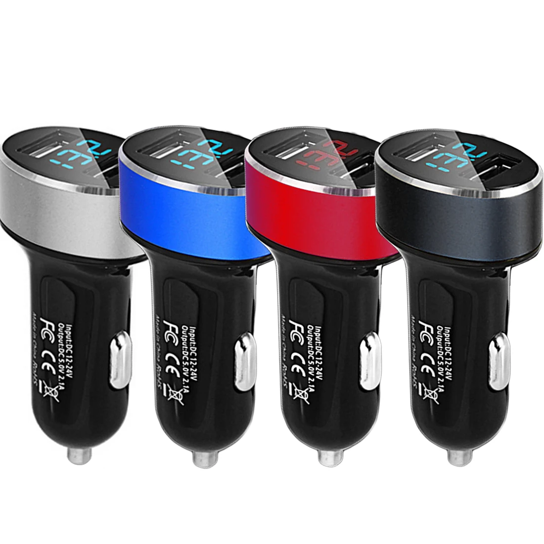 

Dewtreetali Dual Usb Car Charger 3.1A Car Cigarette Lighter Universal USB Car-Charger with car voltage display For iphone6 7 Sum