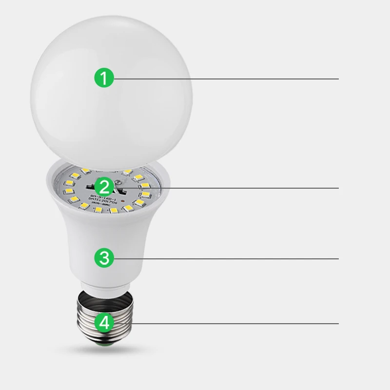 Светодиодный светильник E27, 3 Вт, 5 Вт, 7 Вт, 9 Вт, 12 Вт, 15 Вт, 18 Вт, AC 110 В, 220 В, Bombilla, светодиодный светильник, умная лампада, лампы для дома, светильник, холодный, теплый белый