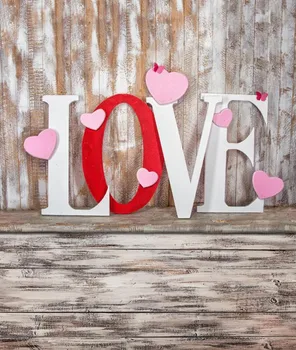 

Love Letter Heart Wood Floor backdrop Vinyl cloth High quality Computer print wedding photo studio background