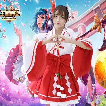 

Yong Girl Sexy Cosplay Costume Women Red&White Stage Performace Dance Dress Female Satin Rayon Yukata With Obi Game Cosplay