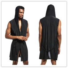 Летние топы для сна, Мужская одежда, мужская одежда, халат, кимоно, шелк льда, гладкий, удобная домашняя пижама