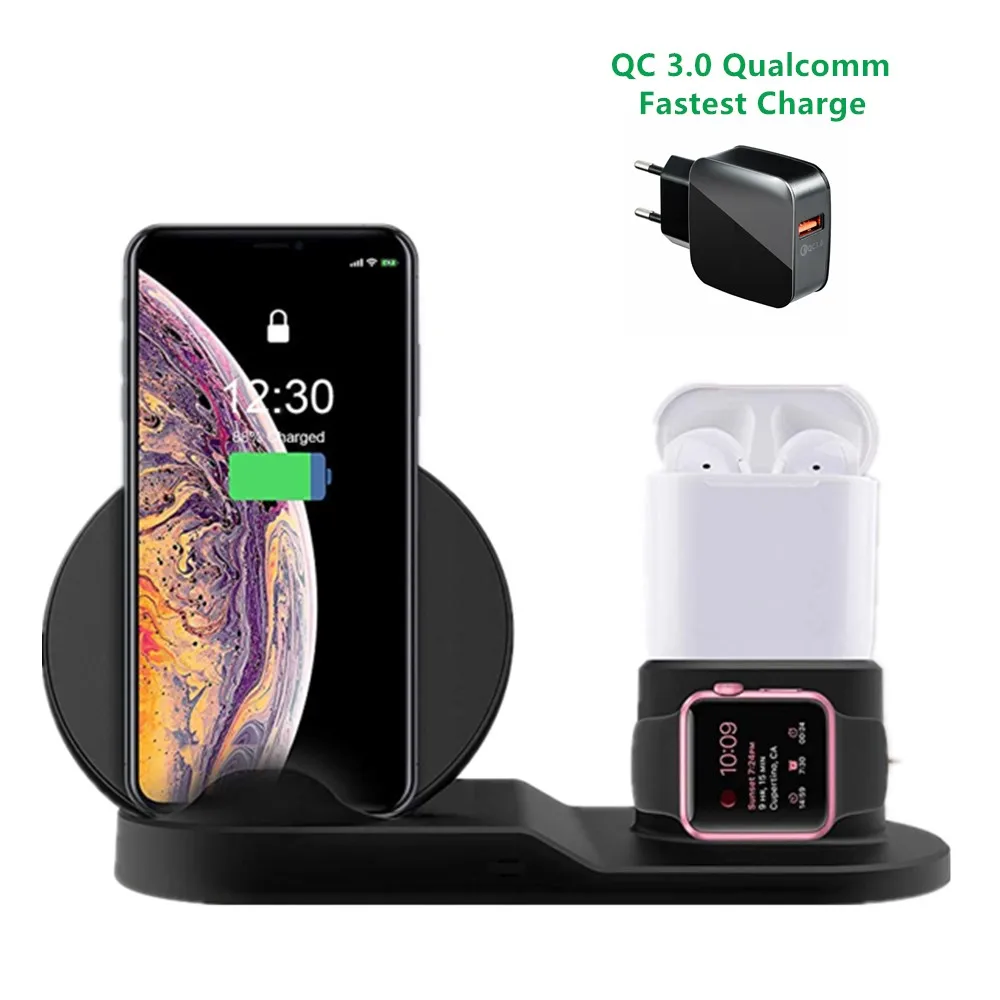 

Fast Wireless Charging Pad for Samsung Galaxy S10 S10 S9 Quick Charge for iPhone XS Max XR X Huawei Mate 20 10W Wireless Stand