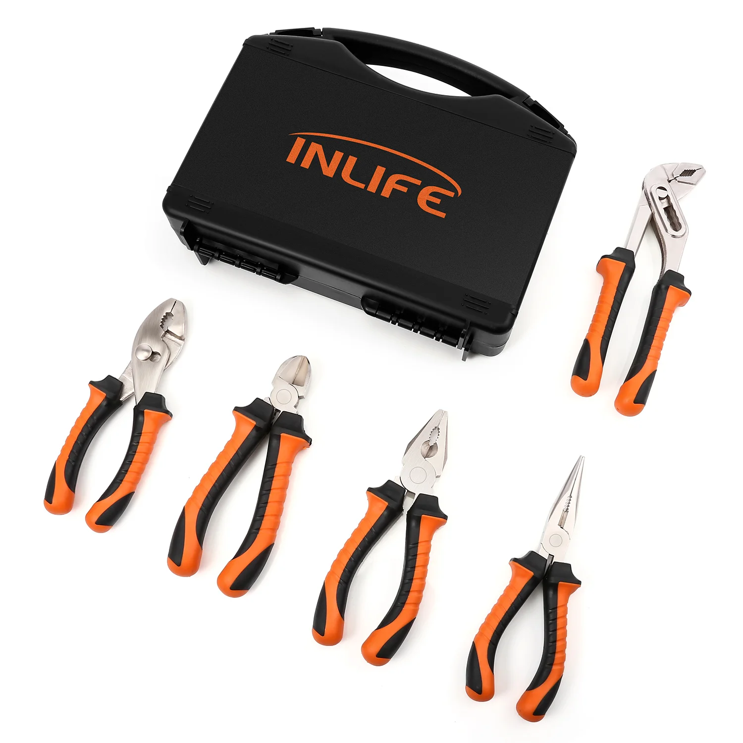

5pcs Pliers Basic Combination Homeowners Tools with Portable Case Household Tool Set for Household Repairing Tool With Case
