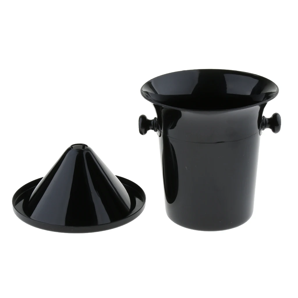3-Liter Black Wine Chiller Plastic Champagne Cooler Bucket with Handles and Lid