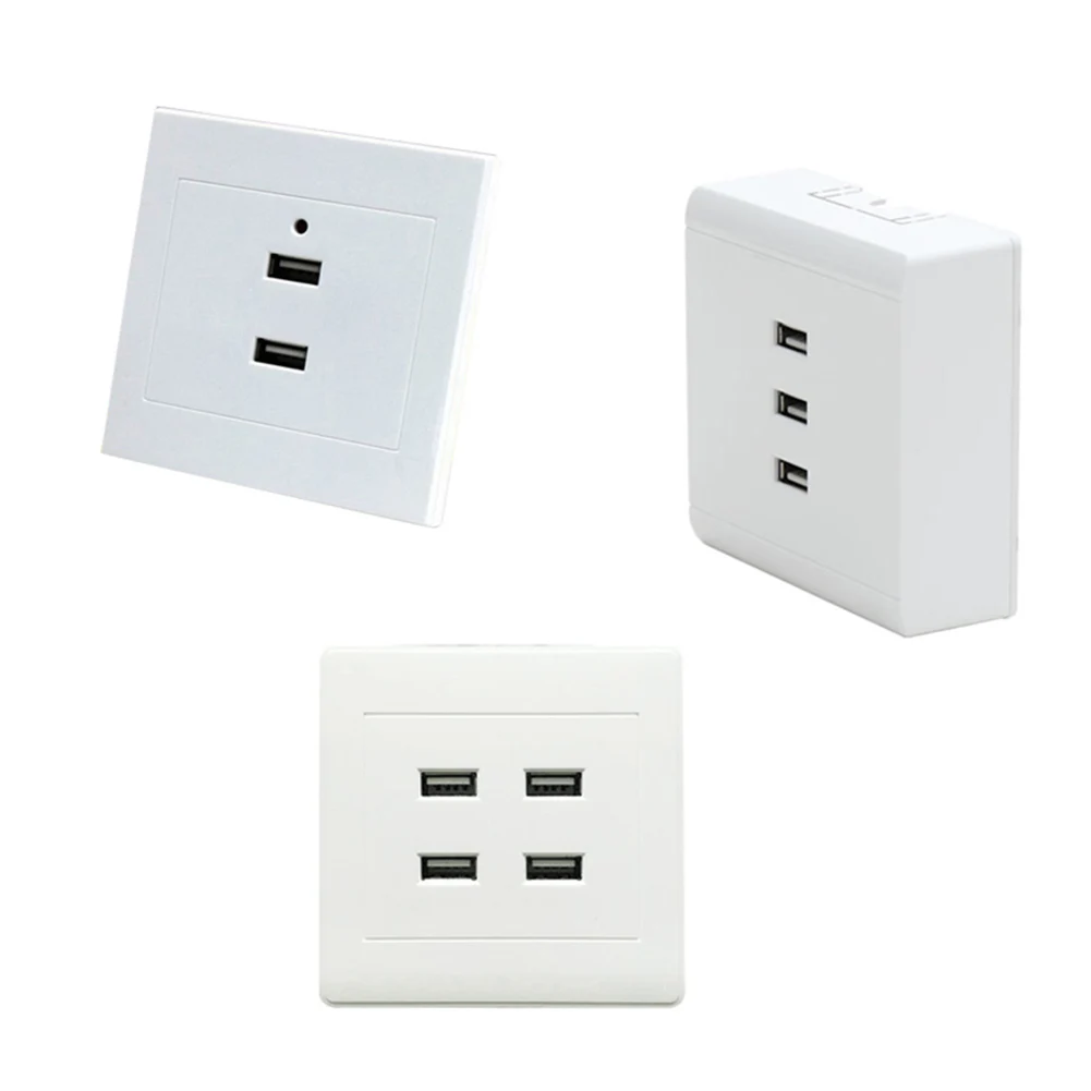 

New 2/3/4 Ports 36V USB Electric Wall Charger Adapter Dock Station Socket Power Outlet Panel Plate Home Sockets Gifts --