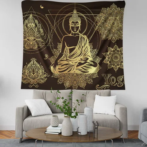 Мандала настенная ткань tapiz de pared настенная ткань Прямая Лотос индийский Будда Бохо Настенный декор одеяло Настенный Ковер - Цвет: 1