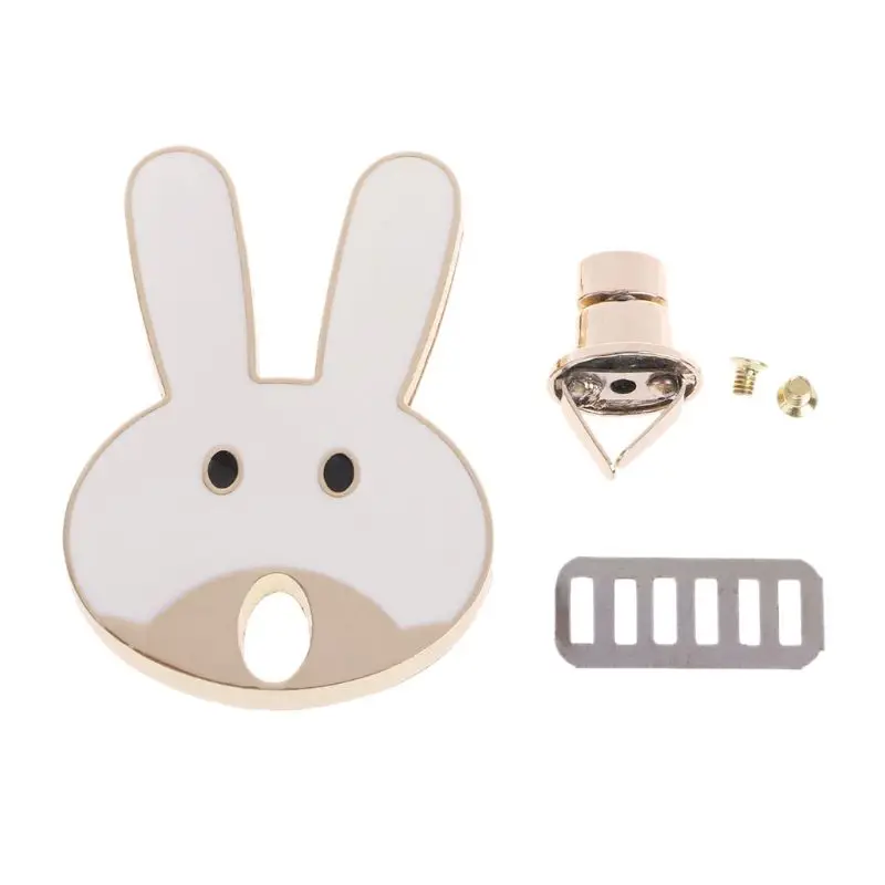 

THINKTHENDO THINKTHENDO Rabbit Shape Clasp Turn Lock Twist Locks Metal Hardware For DIY Handbag Bag Purse Cute Bag Accessories