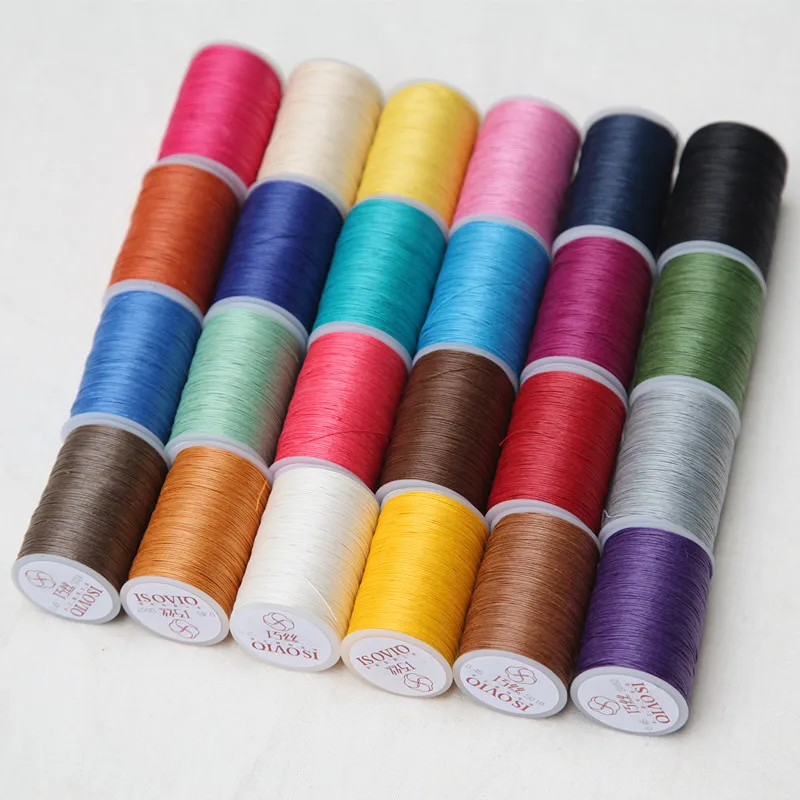 

Free Shipment DIY leather hand stitching thread lines 0.45mm Mixed Color Waxed Cotton Cord round strand wax line 160 meters/Roll