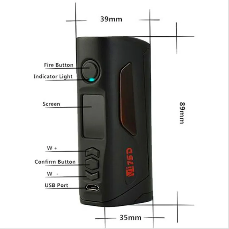 Хранится в России исходном Hcigar VT75D поле Mod 75 Вт электронная сигарета mod принимает