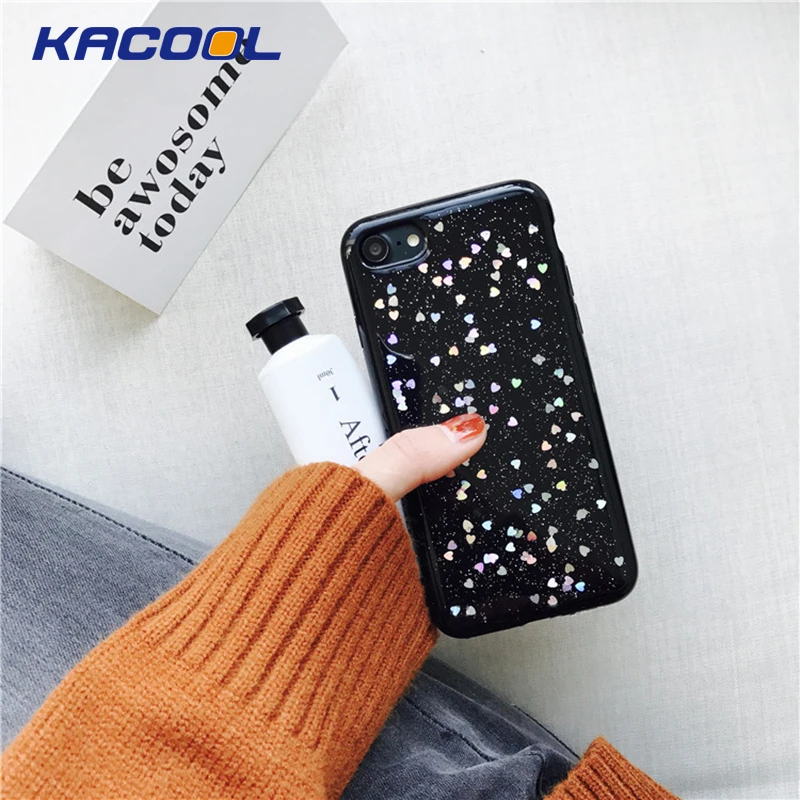 KACOOL Роскошный блеск Bling чехол для iPhone 7 Plus мода милые сердцу крышка блестящий