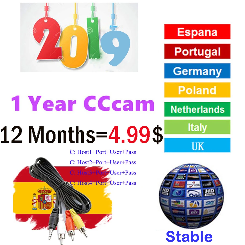 

Stable CCCAM lines 1 Year CCCam cline for 1 year Spain Poland Portugal Germany oscam mgcam Satellite tv Receiver Cccams DVB-S2